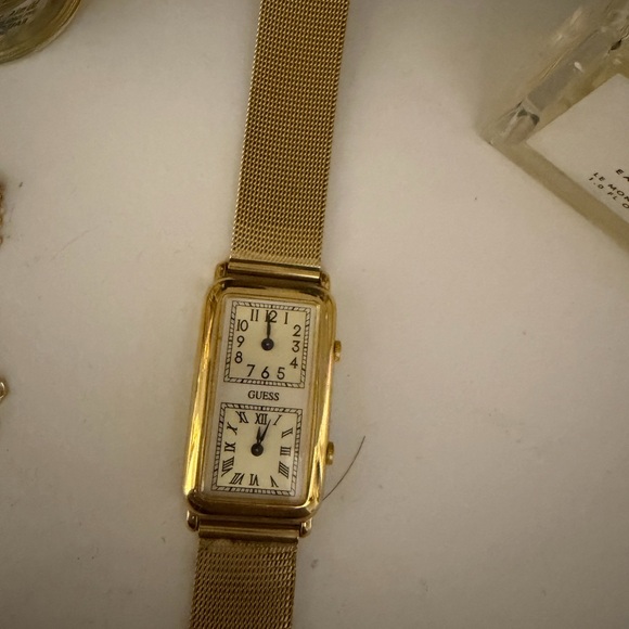 Guess Gold Rectangular Face Watch - Picture 2 of 3
